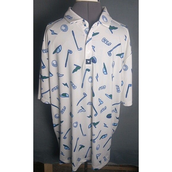Bad Birdie Other - Bad Birdie Men's XXL Performance Polo- All Over Print - Golf Casual- EUC